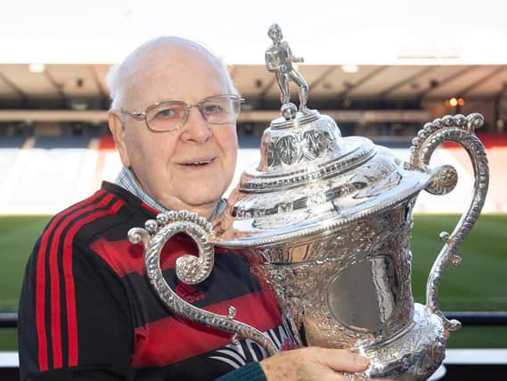 Ian Dyer was reunited with the Scottish Junior Cup in 2018 (pic: Graeme Hunter)