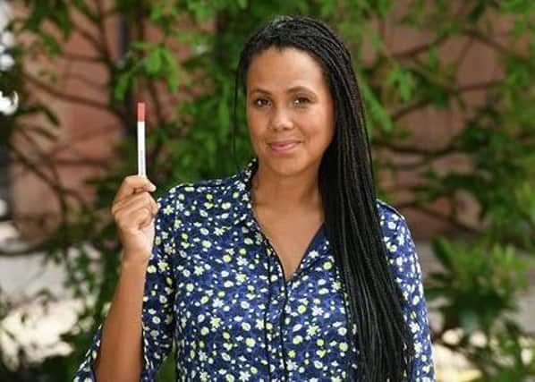 Pictured is TV presenter Jean Johansson with a sample of Bitrex which is a bitter tasting chemical that is harmless but tastes awful and can be added to products to prevent accidental poisoning.