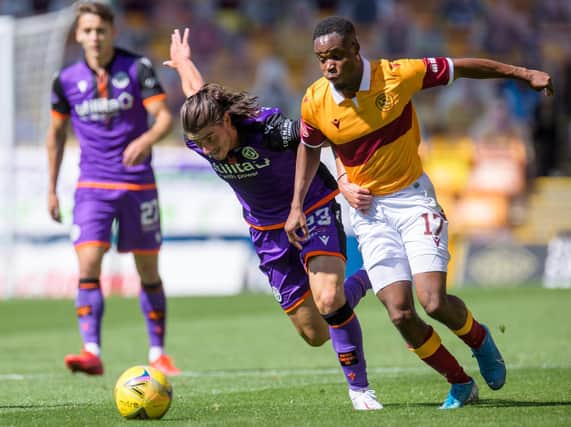 Sherwin Seedorf in action against Dundee United on Saturday (Pic courtesy of Ian McFadyen)