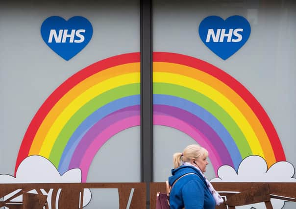 An NHS tribute in Glasgow. Photo: John Devlin