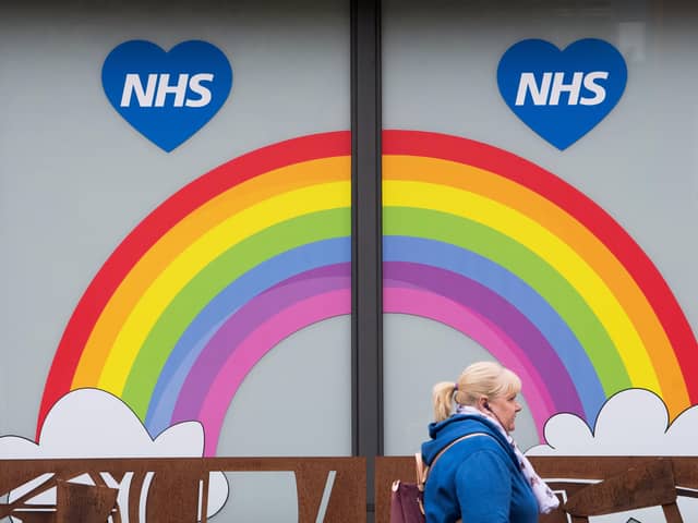 An NHS tribute in Glasgow. Photo: John Devlin