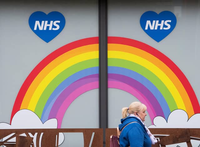 An NHS tribute in Glasgow. Photo: John Devlin