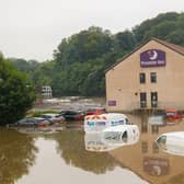 Flooding at Cadgers Brae Brewer's Fayre in Falkirk after last night's thunderstorm. Photo: Scott Louden