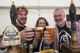 Jaw Brew brewer Mark Hazell (right) at the Milngavie Beer Festival in 2017