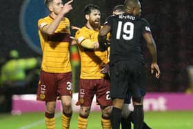 Motherwell ace Declan Gallagher (1st left)