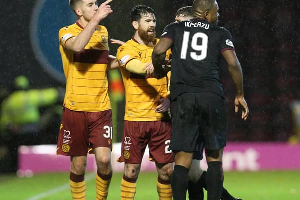 Motherwell ace Declan Gallagher (1st left)