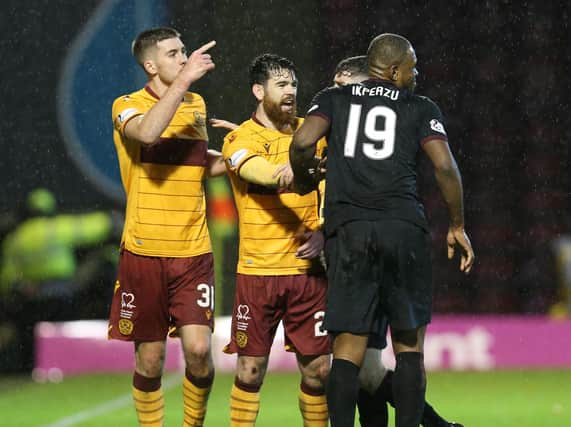 Motherwell ace Declan Gallagher (1st left)