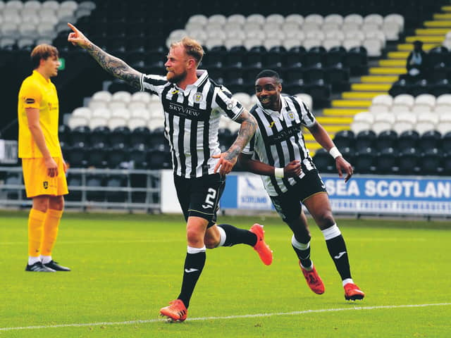 St Mirren's Richard Tait celebrates what turned out to be the winner against Livingston. Picture: Alan Harvey/SNS