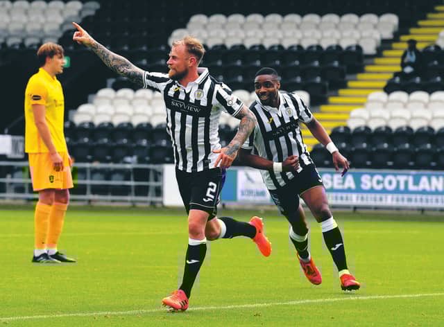 St Mirren's Richard Tait celebrates what turned out to be the winner against Livingston. Picture: Alan Harvey/SNS