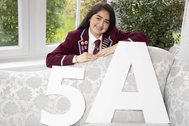 Zainab's hard work and dedication has been rewarded with five As.
