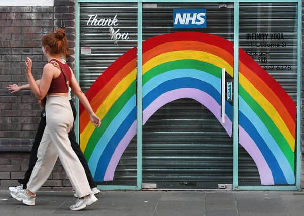 An NHS tribute in Glasgow. Photo: John Devlin