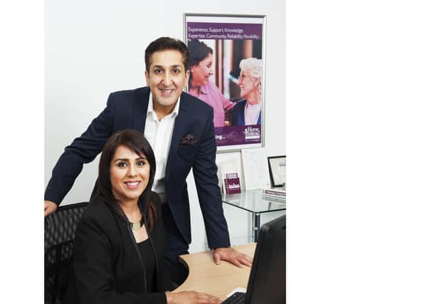 Tasnim and Suhail Rehman who run two Home Instead Senior Care franchises In Thornliebank and Milngavie