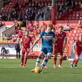 Motherwell's Mark O'Hara takes penalty during the Scottish Premiership game between Aberdeen and Motherwell, at Pittodrie Stadium, Aberdeen, Scotland, on Sunday 20th September 2020