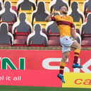 Allan Campbell celebrates scoring for Motherwell (Pic by Ian McFadyen)