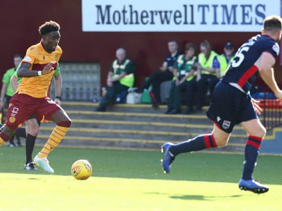 Devante Cole in action for Motherwell against Ross County last season (Pic by Ian McFadyen)