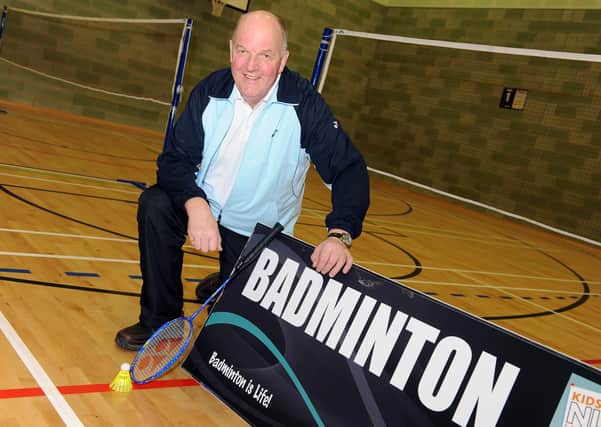 David Johnston pictured promoting badminton in North Lanarkshire in 2014