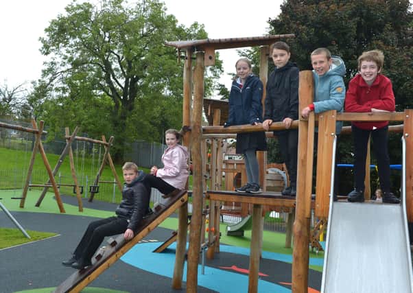 Young people in Banton are delighted with the new play equipment