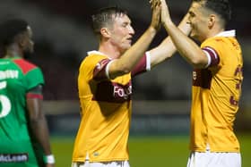 Tony Watt (right) scored twice for Motherwell in European club competition this season (Pic by Ian McFadyen)