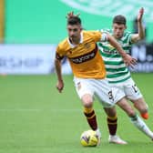 Declan Gallagher in action for Motherwell against Celtic