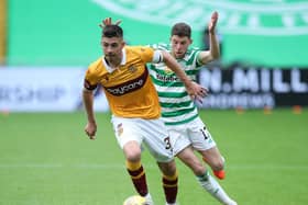 Declan Gallagher in action for Motherwell against Celtic