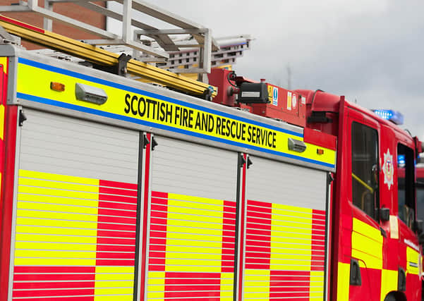 John Devlin. 27/03/15. GLASGOW. STOCK. Scottish Fire and Rescue Service. fire brigade, fire ,emergency service , 999 , rescue sevice , fire engine , flames.