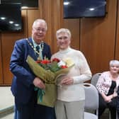 Last year’s winner Evelyn Baxter with Provost Fletcher.