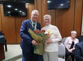 Last year’s winner Evelyn Baxter with Provost Fletcher.