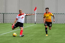 Tom Lang in action during Clyde's win over Partick Thistle (pic: Craig Black Photography)