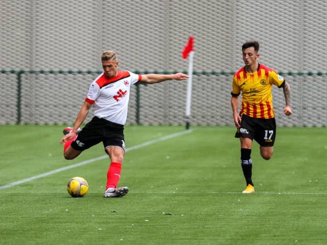 Tom Lang in action during Clyde's win over Partick Thistle (pic: Craig Black Photography)