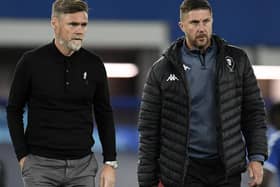 Graham Alexander, left, with Chris Lucketti in September during their time at Salford City. (Photo by Peter Powell/pool/Getty Images)