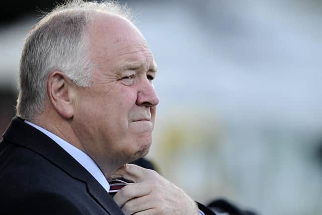 Motherwell coach Craig Brown watching his team playing against OB Odense during a Europa League play-off first-leg match in August 2010. (Photo by Claus Fisker/AFP via Getty Images)