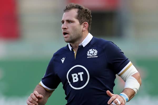 Fraser Brown playing for Scotland against Wales in October during last year’s Six Nations. (Photo by David Rogers/Getty Images)
