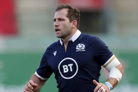 Fraser Brown playing for Scotland against Wales in October during last year’s Six Nations. (Photo by David Rogers/Getty Images)