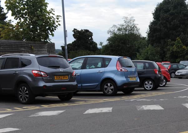 Photograph Jamie Forbes. Kirkintilloch 26.9.13 KIRKINTILLOCH. Disabled spaces in William Patrick Library car park.
