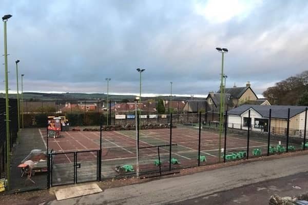 Work on the upgrade at Lanark Tennis Club began on October 26 
(Submitted pic)