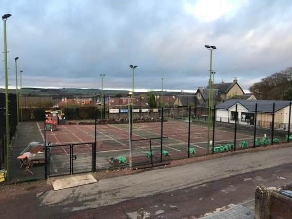 Work on the upgrade at Lanark Tennis Club began on October 26 
(Submitted pic)