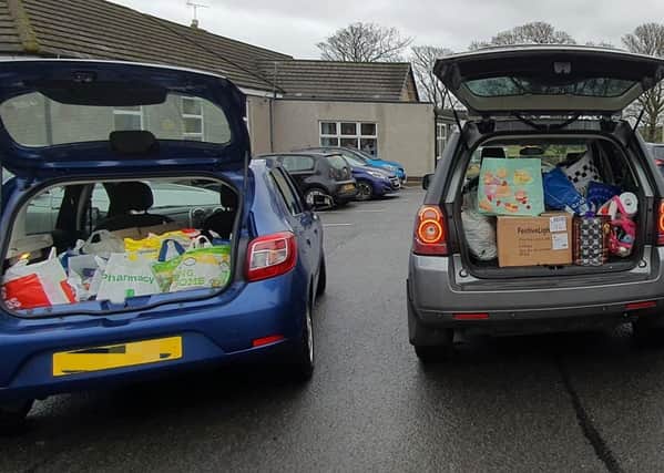 Some of the donations that Douglas Community Council handed over to Clydesdale Food Bank