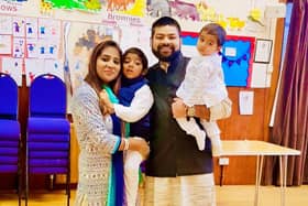 The Rev Sumit Harrison with his wife Shikha and their two children, Isaiah and Elijah.
