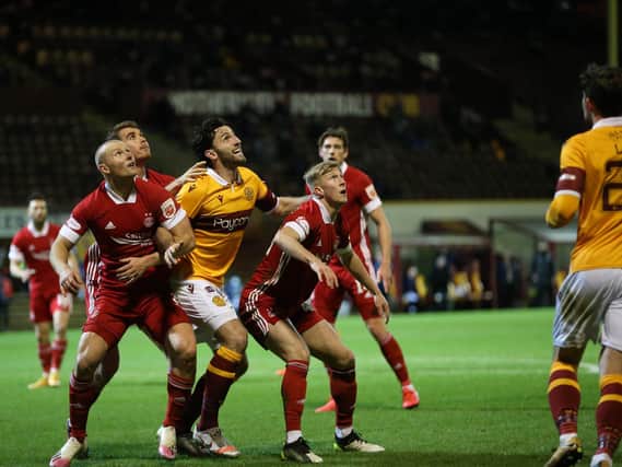 Ricki Lamie had a fine match defensively for Motherwell against Aberdeen (Pic by Ian McFadyen)