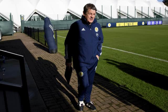 John Carver during Scotland national team Training at the Oriam complex.