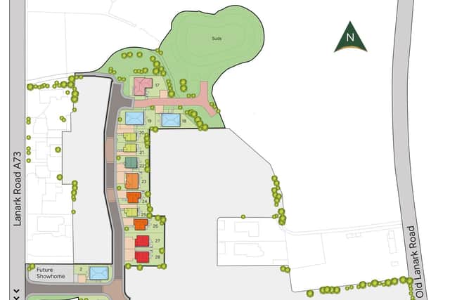 The Site Plan for the new Allanwater Homes development at Braidwood, Carluke.