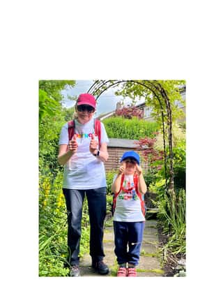 David and gran on walk for charity