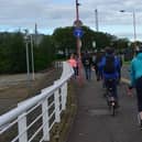 A congested section of shared path used by walkers and cyclists beside the Armadillo venue at the SEC in Glasgow. Picture: Cycling Embassy of Great Britain