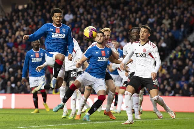 Malik Tillman goes close with one of the host of chances with which Rangers easily could have racked up a 7-1 scoreline against Aberdeen - the scoreline they were on the receiving end of against Liverpool at Ibrox only two-and-a-half weeks ago. (Photo by Rob Casey / SNS Group)