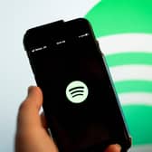 This illustration photo shows the Spotify logo 
(Photo by Stefani Reynolds / AFP) (Photo by STEFANI REYNOLDS/AFP via Getty Images)