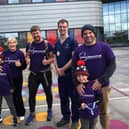 The family dropped in to thank Dr Ben Reynolds and the team at the Royal Hospital for Children in Glasgow.