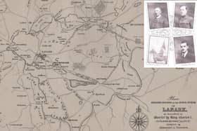 A boundaries map dating from 1632, the same year in which King Charles signed a charter describing in precise detail the boundaries of the Royal Burgh. Inset: Lord Cornets from yesteryear.