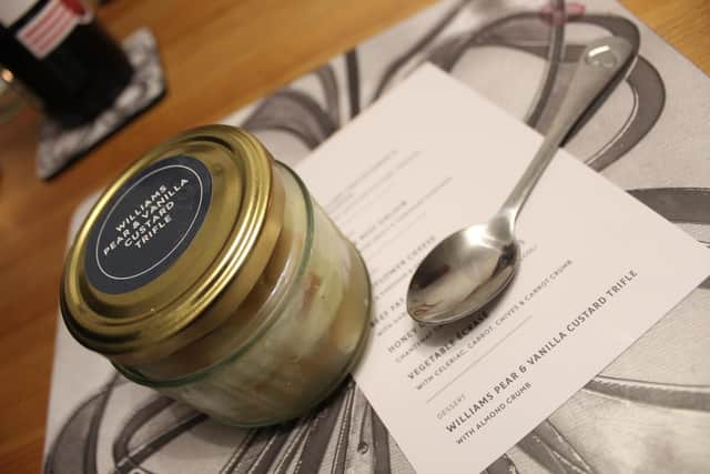 The pallet-cleansing Williams pear and vanilla custard trifle.