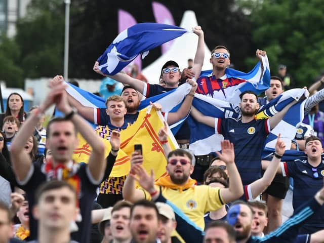 Scotland supporters react at the fanzone on Glasgow Green as Scotland took on Croatia. Picture: John Devlin