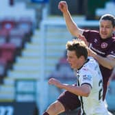 Lewis Mayo in action against Hearts. Picture: SNS